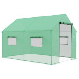 Polyethylene Walk-In Polytunnel Greenhouse - Green