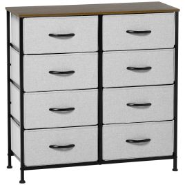 JAPRIS Grey Chest of Drawers - Medium-sized, 8 Drawers, Double
