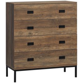 VANCOUVER Oak Finish Chest of Drawers - Medium-sized, 4 Drawers