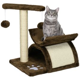 Cat Tree, Plush, 40Lx30Wx43H cm-Brown