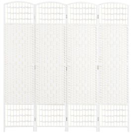 4-Panel Folding Room Divider with Freestanding Privacy Screen - White