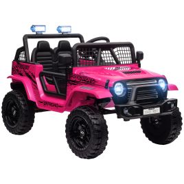 AIVAGO 12V Battery Powered Kids Ride On Car, Electric Truck w/ Spring Suspension, Remote, Music Horn Lights - Pink