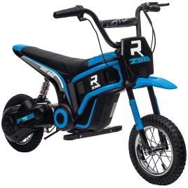 Scott 24V Electric Motorbike with Twist Grip Music 12 Inch Tyres - Blue