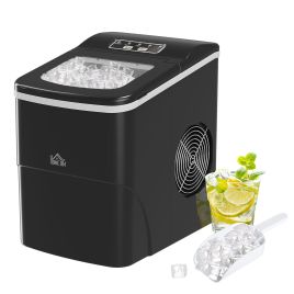 Portable Ice Maker Countertop Bullet Ice Cube Machine Scoop and Basket - Black