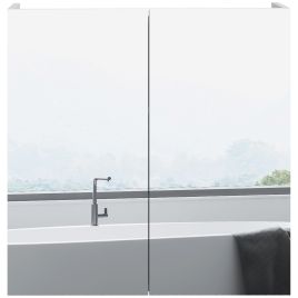 Wall Mounted Double Door Mirror Cabinet - High Gloss - White