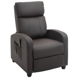 Recliner Sofa Chair PU Leather Massage Armcair w/ Footrest and Remote Control for Living Room, Bedroom, Home Theater, Brown