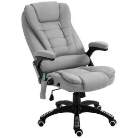 Office Chair with Massager High Back Ergonomic Design with Heated Padded and 360° Swivel Base for Home Office, Gaming, Light Grey