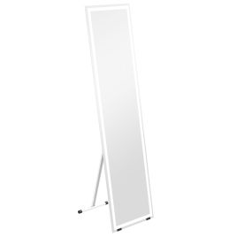 Standing Dressing Mirror with LED Lights, Wall Dressing Mirror for Bedroom with Dimmable and 3 Colour Lighting, White