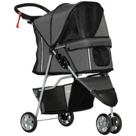 Shelley 3 Wheel Pet Stroller for Small Dogs - Charcoal Grey