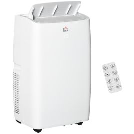 BTU 12,000 Portable Air Conditioner Dehumidifier Cooling Fan with Remote, LED Display - White