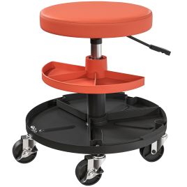 HERON Rolling Mechanic Stool 135kg Capacity 360 Swivel Padded Creeper Seat - Yellow