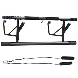 SPORTEDGE Pull-Up Bar Doorway, No Drilling Chin-Up Bar Push Up Stand with Resistance Bands and Padded Handles for Home Gym Exercise, Blue
