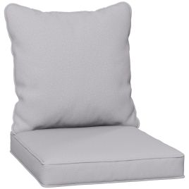 1-Piece Back and Seat Cushion Pillow Replacement, Patio Chair Cushion Set for Indoor Outdoor, Light Grey