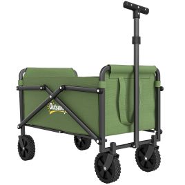 SUNVISTA 41L Festival Trolley on Wheels Small Garden Folding Cart 60kg - Green