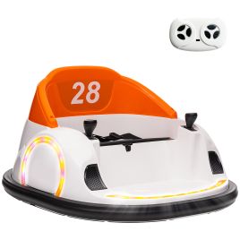 Kids Electric Car - 12V 360deg Rotation Kids Bumper Car Orange 64.5cm
