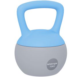 SPORTEDGE 10KG Soft Kettlebell with Non Slip Handle for Home Gym - Light Blue Grey