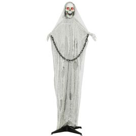Grim Reaper Decoration Steel Animated Halloween Prop - Grey