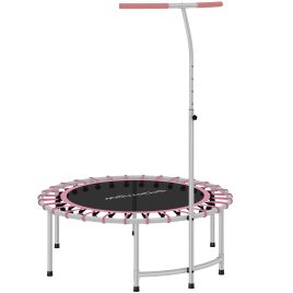 TALVER Fitness Trampoline Steel Mini Rebounder with Handle - Pink