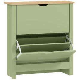 TUSAZIA 2 Flip Drawers Medium-sized Shoe Cabinet - Green