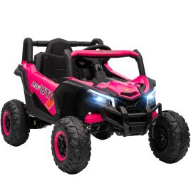 BRANOR Kids Electric Ride On Car 12V with Remote and Suspension - Pink