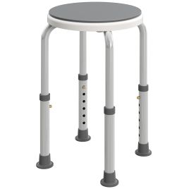 DALMIR Shower Chair Aluminium Swivel Adjustable - Grey