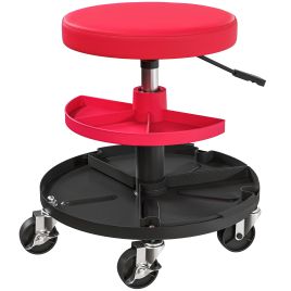 CLARAUR Plastic Mechanic Stool - Red