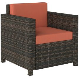 MONVIA Rattan Rattan Garden Armchair - Orange