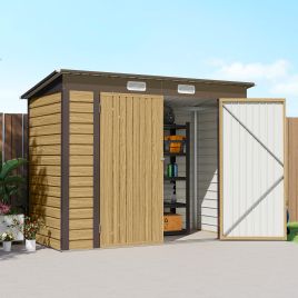 SEREOS Steel Metal Garden Shed - Oak