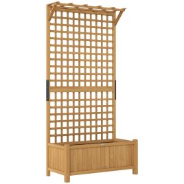 CARARI Wooden Raised Planter with Trellis - Yellow