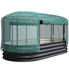 RIVORE Metal Galvanised Raised Garden Bed - Dark Grey