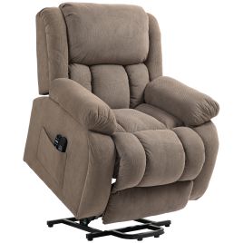 Dorford Velvet Recliner Armchair Massage and Heat - Light Brown