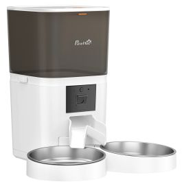 Monel White Stainless Steel Automatic Cat Feeder - 36cm