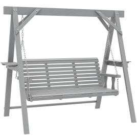 Primore Dark Grey Fir Wood 3 Seat Swing Chair - 217cm