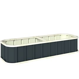 Bricrof Dark Grey Steel Garden Raised Bed Planter - 165cm