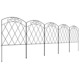 Ivecour Black Metal Fence Diamond and Swirl Pattern