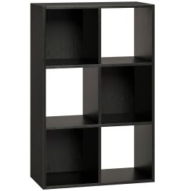Priheir Black Particle Board Bookcase - 60cm