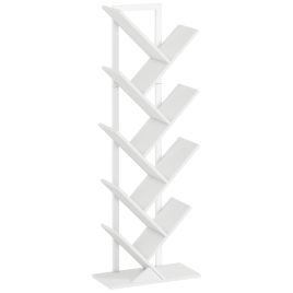 Marcour White Particle Board 9 Tier Bookcase - 50cm