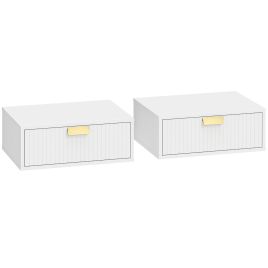 Oakwood White Bedside Table Set of 2 - 40cm