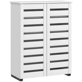 Quadene White Shoe Cabinet with 5-Tier Storage - Medium-sized - 76cm