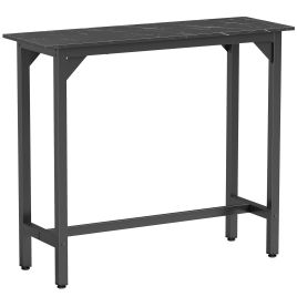 Faicarr Black Bar Table Marble Effect - 120cm