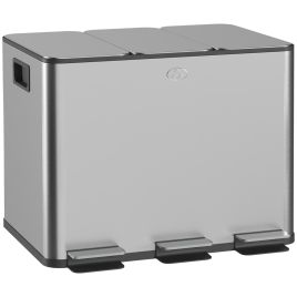Stawick Silver Stainless Stee Pedal Rubbish Bin - 36.6cm