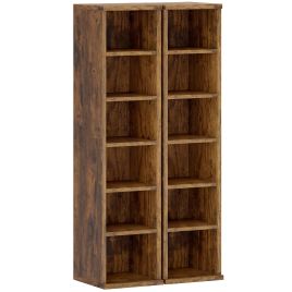 Winheir Rustic Brown Particle Board Bookcase Set of 2 - 21cm