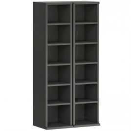 Winheir Black Particle Board Bookcase Set of 2 - 21cm
