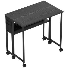Rosvale Black Drop Leaf Writing Desk - 80cm