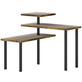Zeneth Rustic Brown Metal 3-Tier Kitchen Countertop Organiser - 40cm