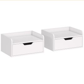 Yordene White Bedside Table Set of 2 - 40cm