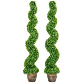 Norridg Green Steel Spiral Artificial Plant Set of 2 - 150cm