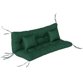 Winhall Green PP Cotton Chair Cushion with 2 Pillows - 50cm