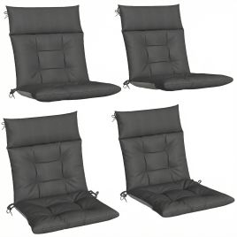Glymere Dark Grey PP Cotton Chair Cushions Set of 4 - 53cm