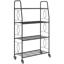 Soleth Black Metal 4 Tier Plant Stand - 29cm